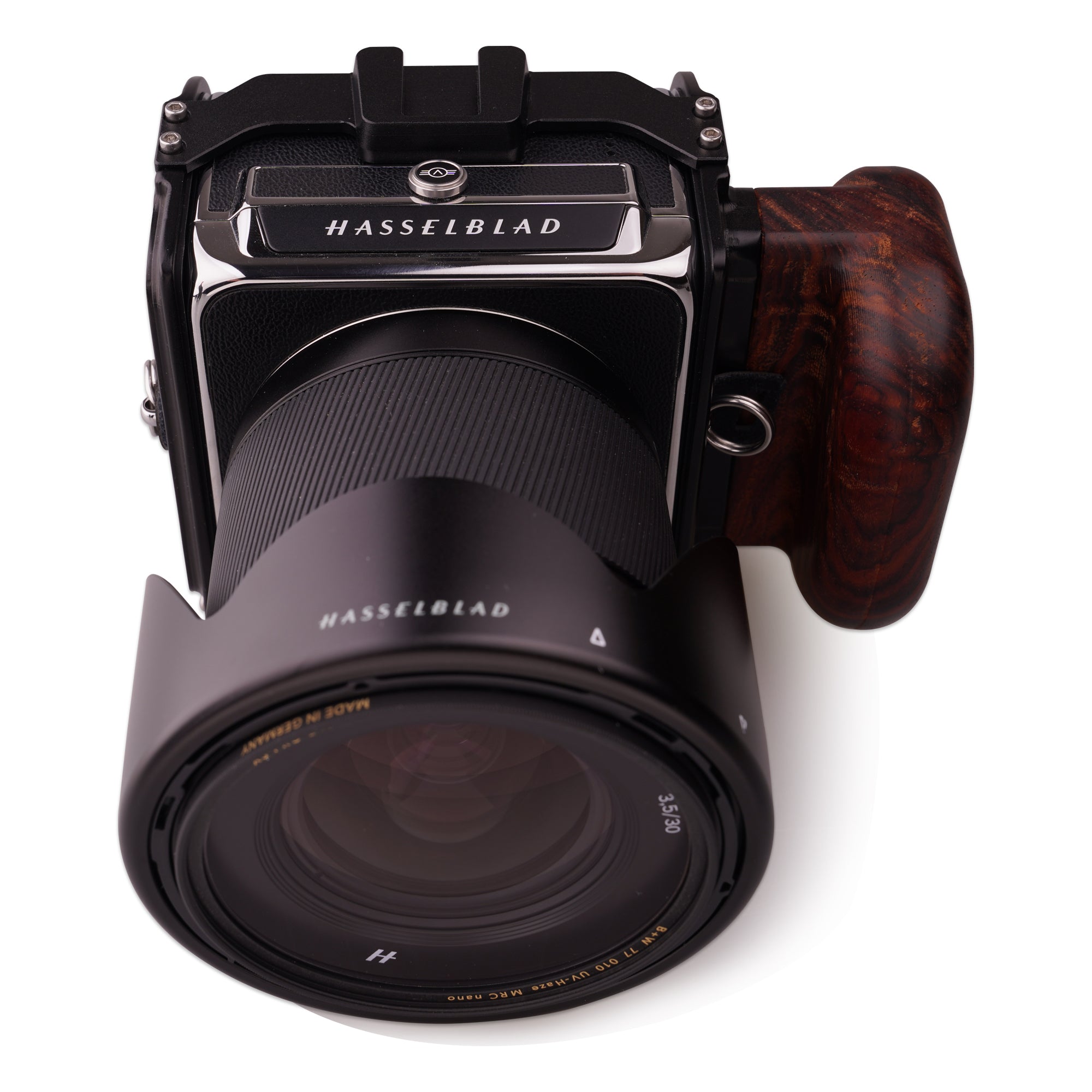 Lanhorse Camera Cage for Hasselblad 907x with Rosewood Handgrip. 2nd G