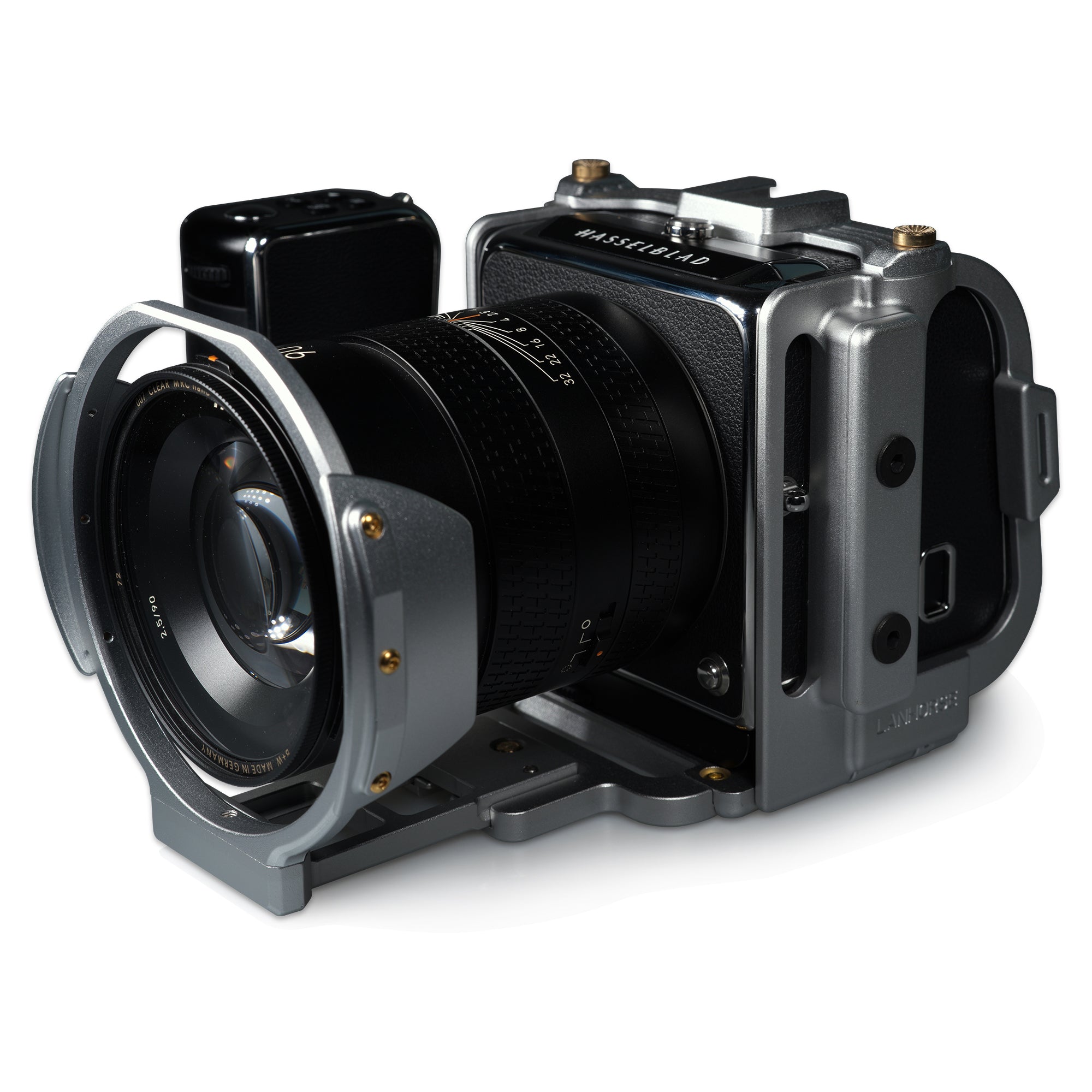 Lanhorse Camera Cage Compatible for Hasselblad 907x and Control Grip, Quick-Release CFV Digital Back, with Lens Protection Frame. Optional Rosewood Hand Grip.